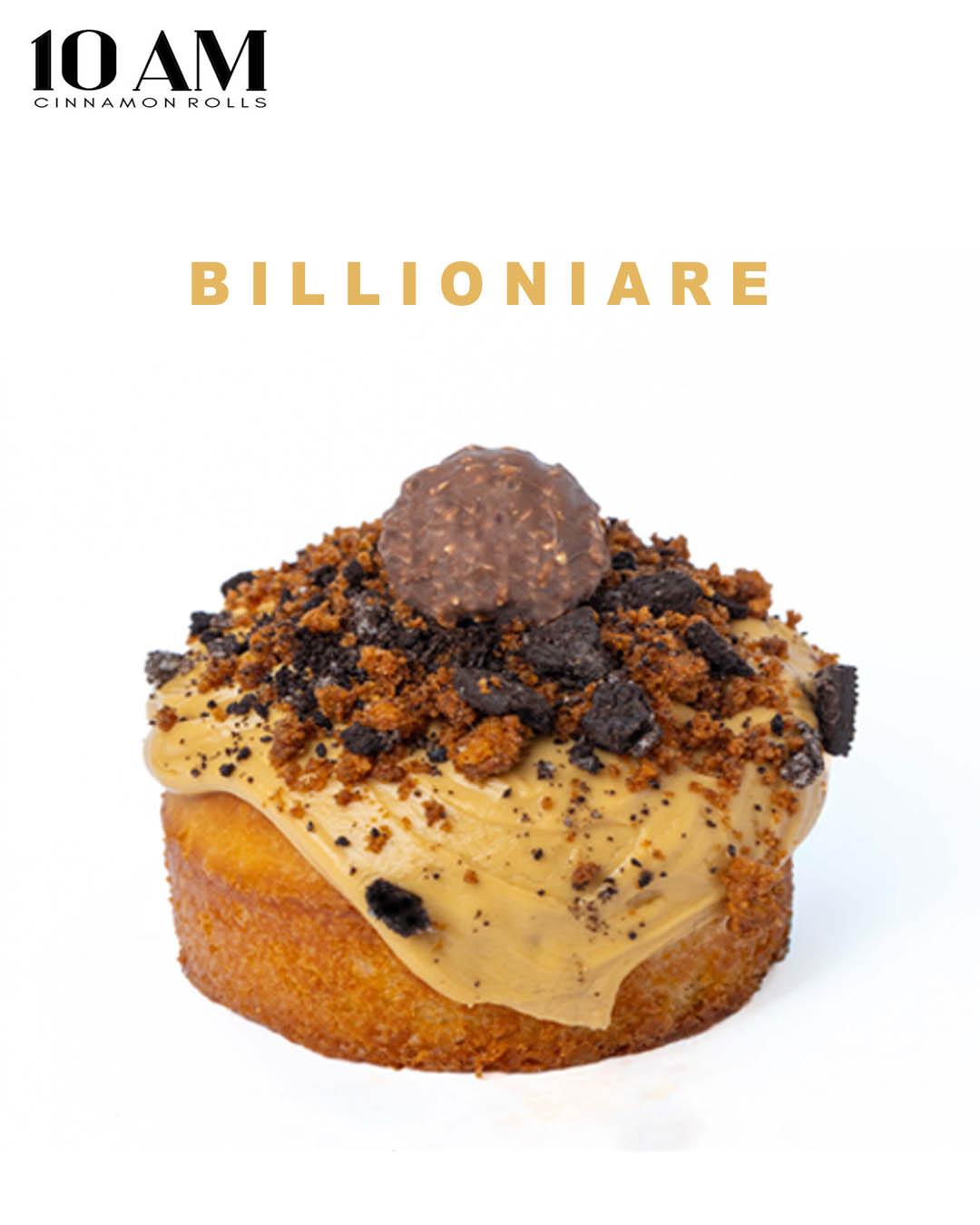 The Billionaire cinnamon roll, topped with Oreo, Lotus and Ferrero Rocher